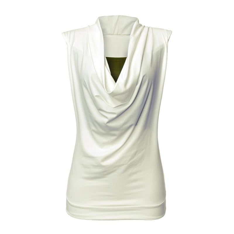 Style Fashion Women Sleeveless Blouse Casual Lady Solid Color Black Shirts Tops Plus Size