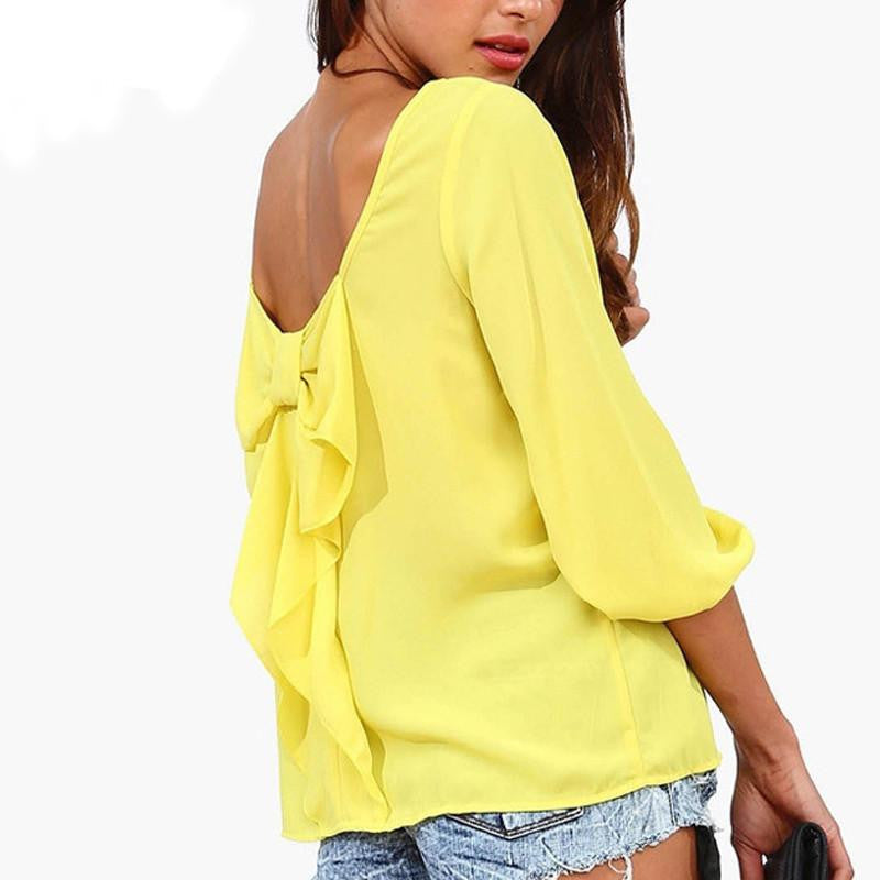 Women Blouse Plus Size Women Clothing Sleeve Blouse Fashion Casual Wild 3/4 Sleeve Women Blouse Tops