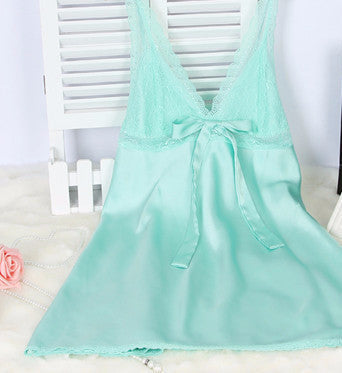 Online discount shop Australia - Ladies Sexy Silk Satin Nightgown Lace Nightdress Sleeveless Nighties V-neck Night dress Sleep Dress Nightwear For Women