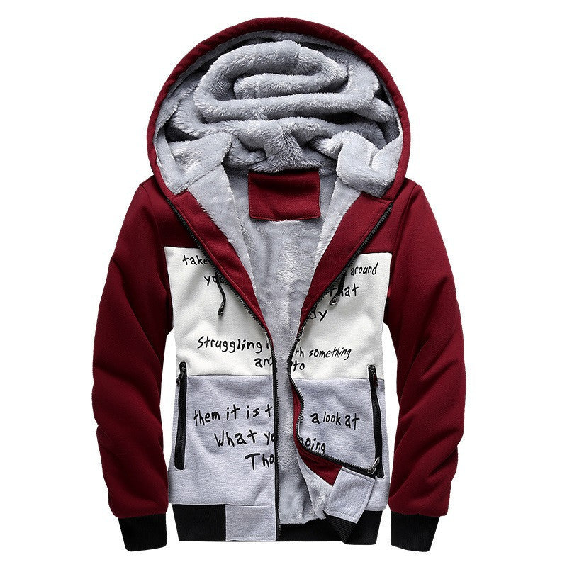 Online discount shop Australia - Fashion Bomber Mens Vintage Thickening Fleece Jacket Designer Famous Brand Male Slim Fit Warm Coat