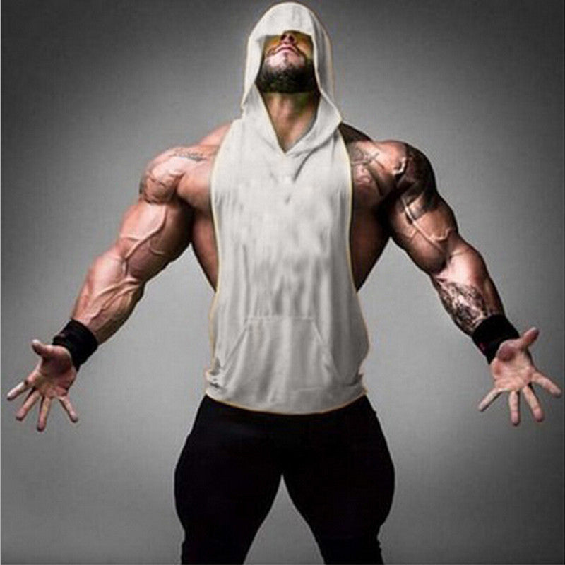 Online discount shop Australia - Mens Stringer Hoodie Tank Top Bodybuilding Gymnasium Clothing Fitness Sleeveless Singlet Shirt Deep ridge Tank Top Hoodies Male