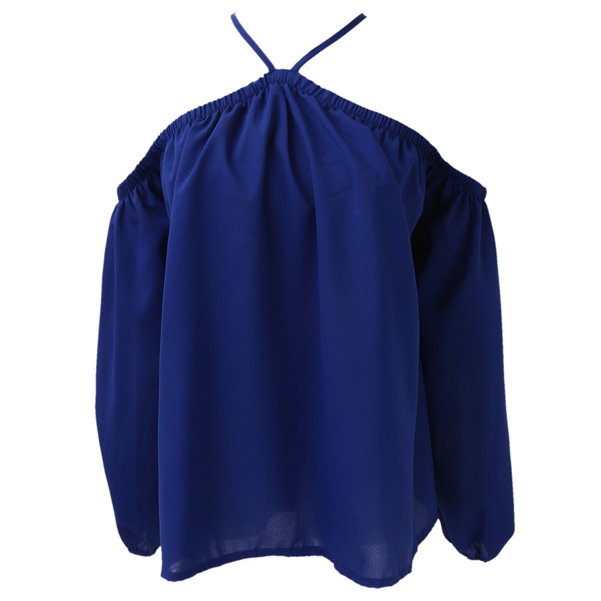 Online discount shop Australia - Halter Neck Bowknot Shirts Elegant Women Sexy Off Shoulder Blouses Casual Slim Chiffon Tops