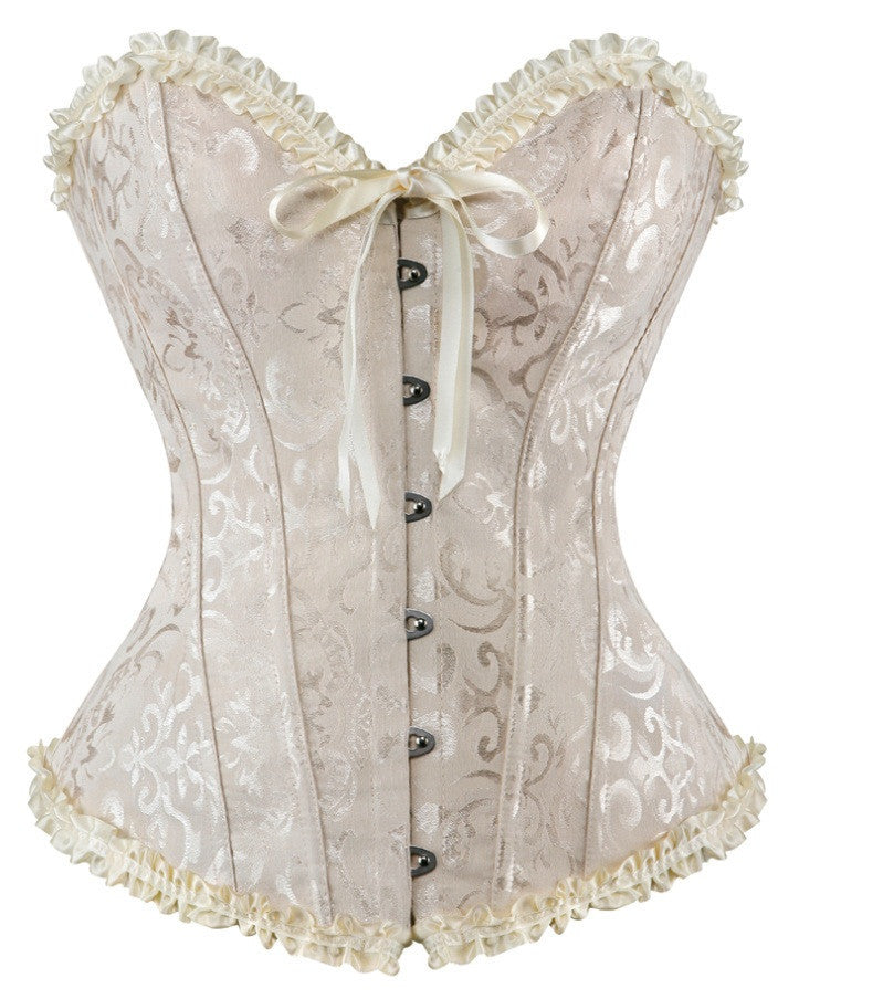 Online discount shop Australia - Corsets Sexy Women's Plus Size Bustiers & Corsets Overbust Gothic Lace Strapless Bustier Cincher Shaper Corselet Red White Black