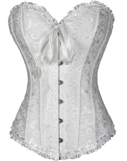 Online discount shop Australia - Corsets Sexy Women's Plus Size Bustiers & Corsets Overbust Gothic Lace Strapless Bustier Cincher Shaper Corselet Red White Black