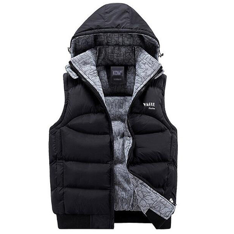 Online discount shop Australia - Jacket Men Sleeveless Veste homme Mens Fashion Casual Coats Male Hooded Cotton-Padded Men's Vest Thickening Waistcoat