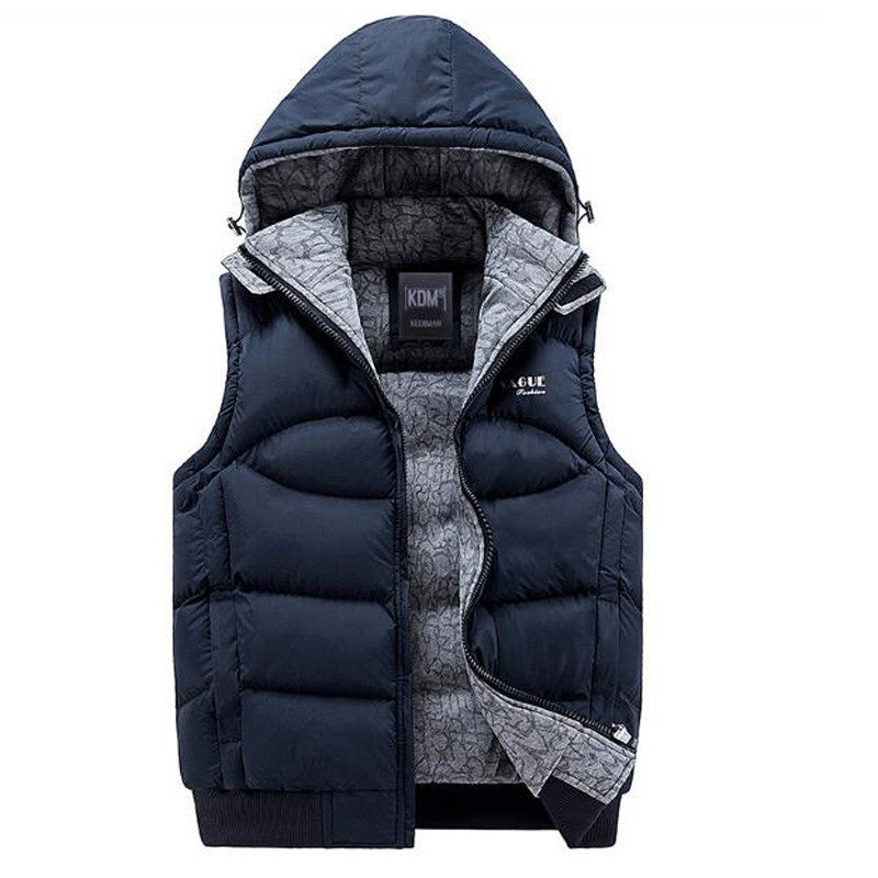Online discount shop Australia - Jacket Men Sleeveless Veste homme Mens Fashion Casual Coats Male Hooded Cotton-Padded Men's Vest Thickening Waistcoat