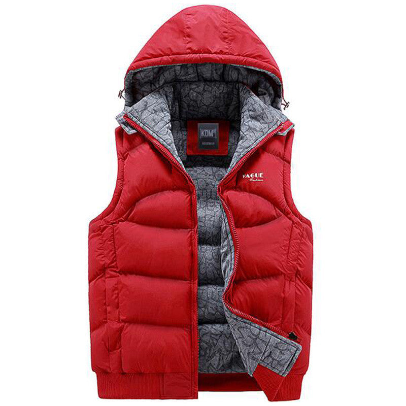 Online discount shop Australia - Jacket Men Sleeveless Veste homme Mens Fashion Casual Coats Male Hooded Cotton-Padded Men's Vest Thickening Waistcoat