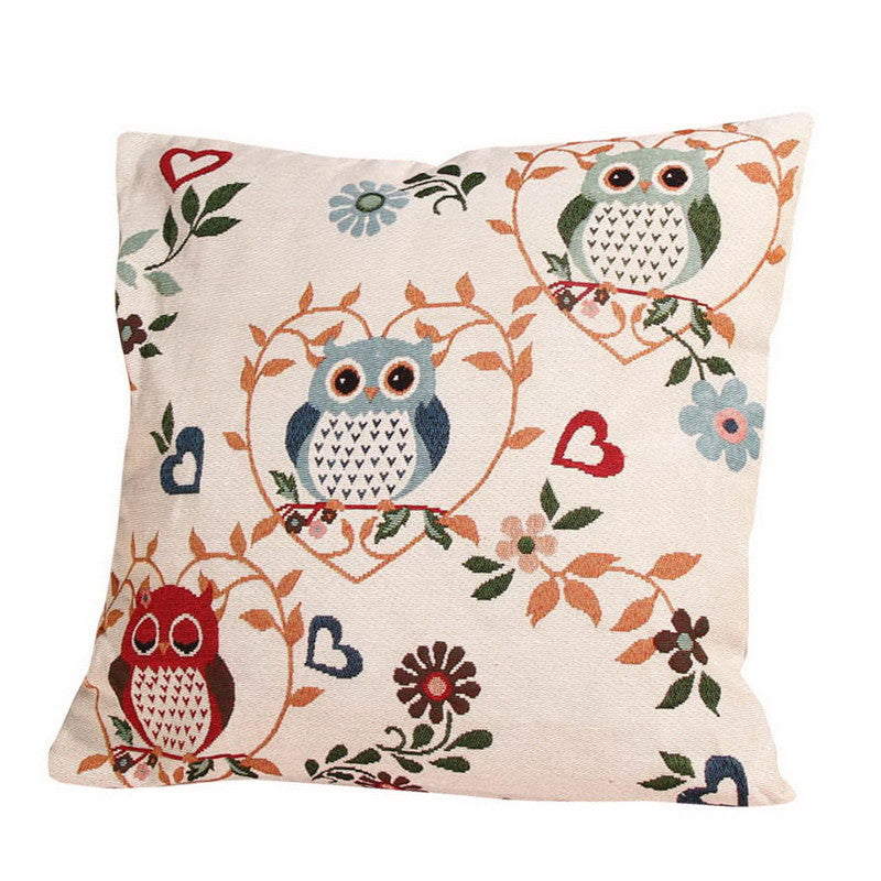 Online discount shop Australia - Cotton Linen Owl Bird Animal Plant Tree Throw Pillow Case Home Living Room Pillows Cushion Pillowcase Pillow Cover Sham