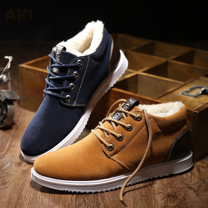 Warm Boots Velutinous Thermal Liner Snow Boots High-top Boots Men Shoes Ankle Boots