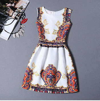 Online discount shop Australia - Fashion Bottoming Dress Summer Style Women Dress Vintage Printing Sexy Party Dresses vestidos Leisure Plus Size Summer Dress