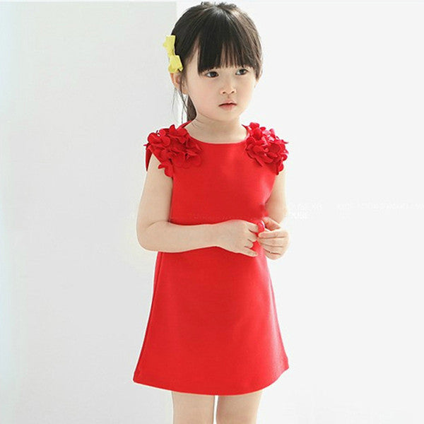 Online discount shop Australia - Kids Girls Flower Sleeveless Princess Dress Party Clothes