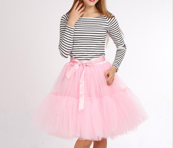 Online discount shop Australia - Custom made 5 Layers Midi Tulle Skirts Womens Petticoat Belt Tutu Skirt Chic hippie Ball Gown