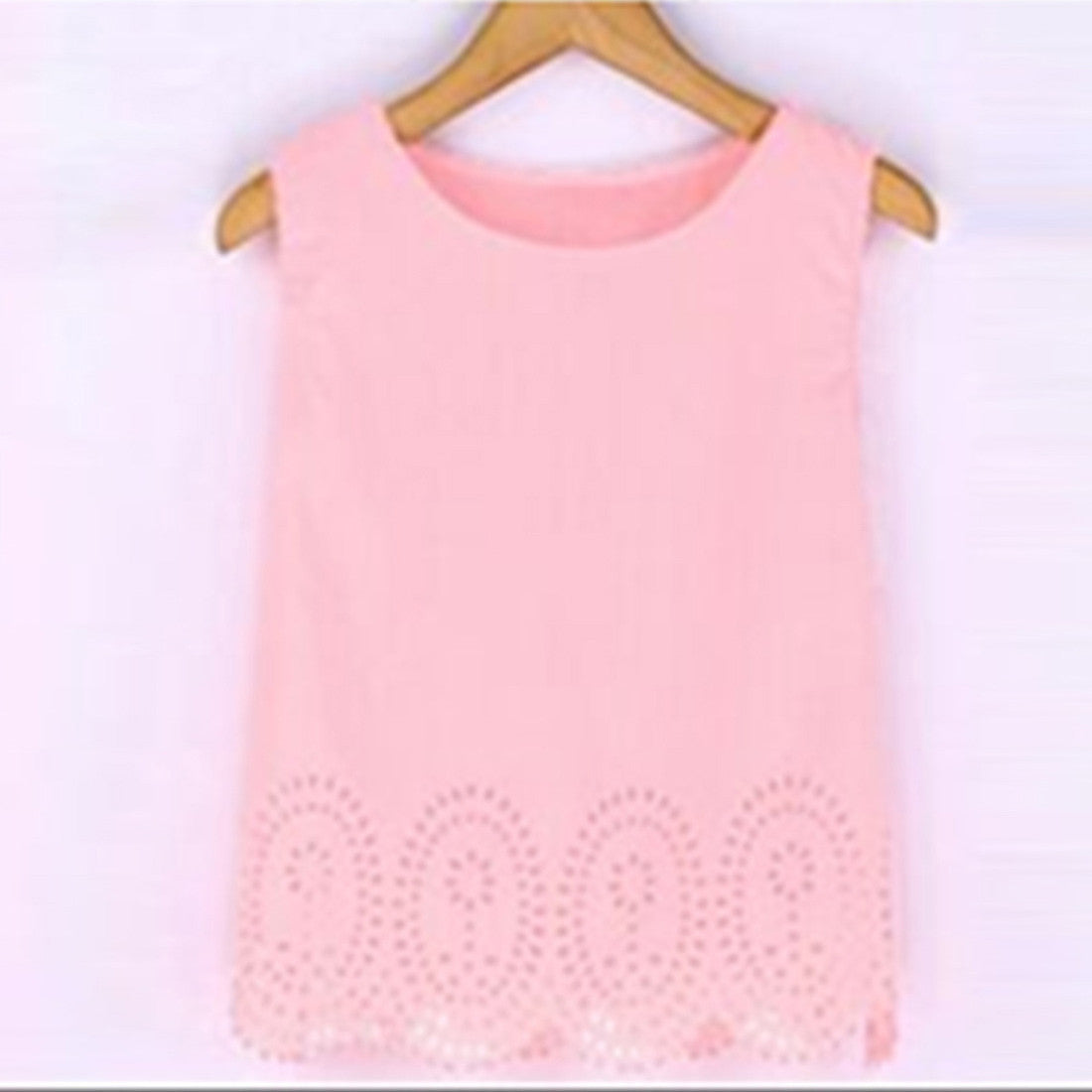 Online discount shop Australia - Chiffon Shirt Off Shoulder Women Blouses Hollow Out Cropped Tank Top Casual Solid