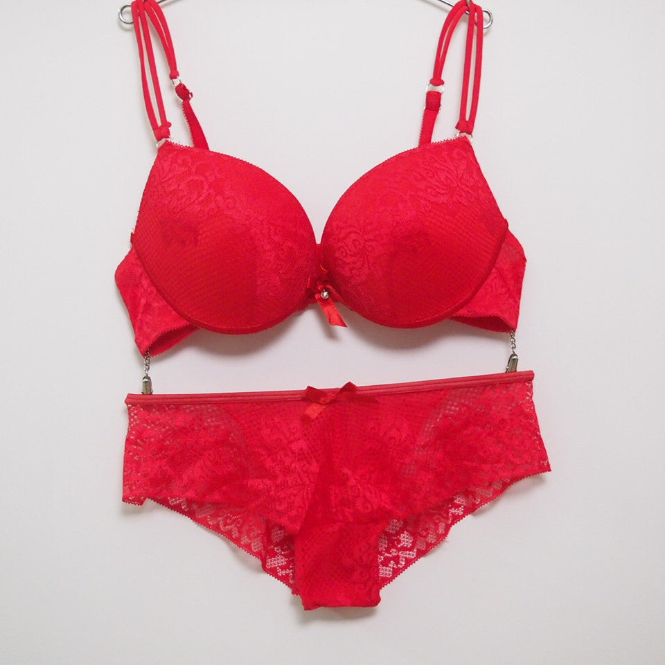 Deep U Push Up Bra Set bra sets sexy lingerie bra Women underwear bra brief sets,Intimates