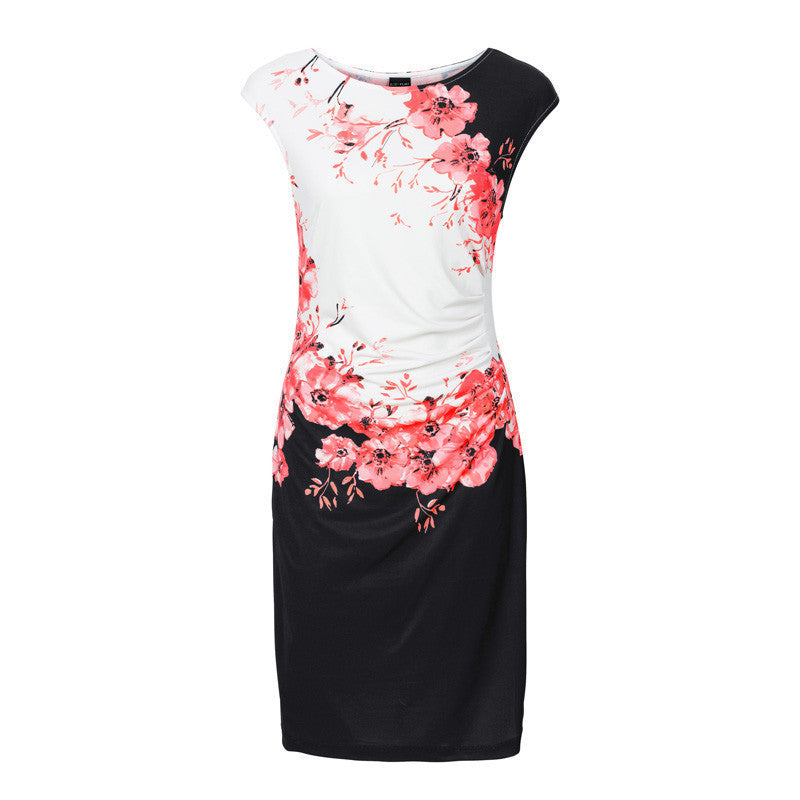 Online discount shop Australia - dress Women bodycon dress plus size women clothing chic elegant sexy fashion o-neck print dresses 9026