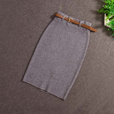 Online discount shop Australia - High Quality Skirts Casual Women High Waist Knee-length Knitted Pencil Skirt Elegant Slim Midi Skirts