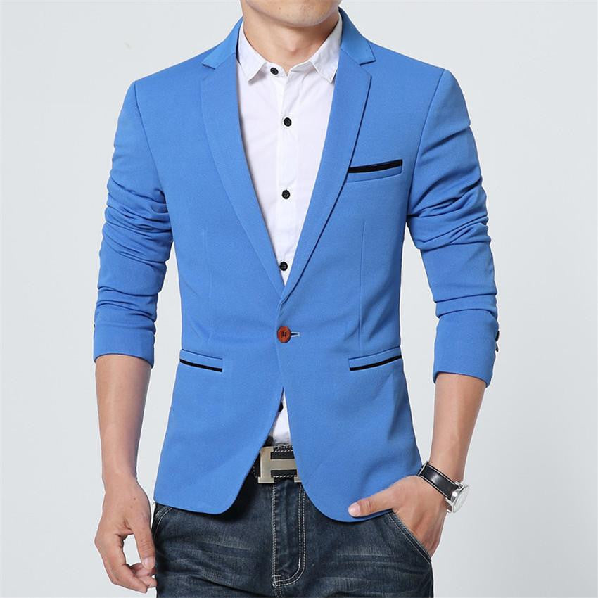Thin Casual Men Blazer Cotton Slim England Suit Blaser Masculino Male Jacket Blazer Men Size M-5XL