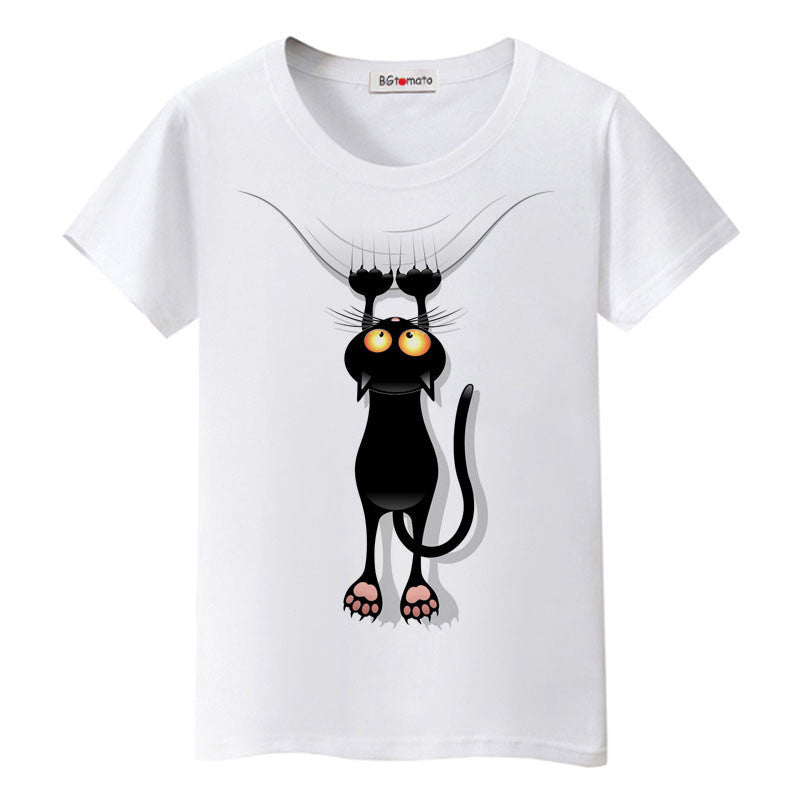 naughty black cat 3D t shirt women lovely cartoon shirt Good comfortable brand casual tops