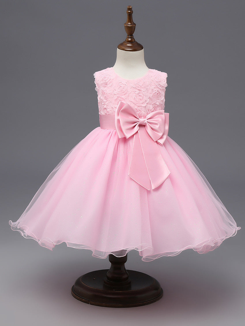 Online discount shop Australia - Flower princess girl dress lace rose Party Wedding Birthday girls dresses clothes princess tutu kids dress elegant 2017