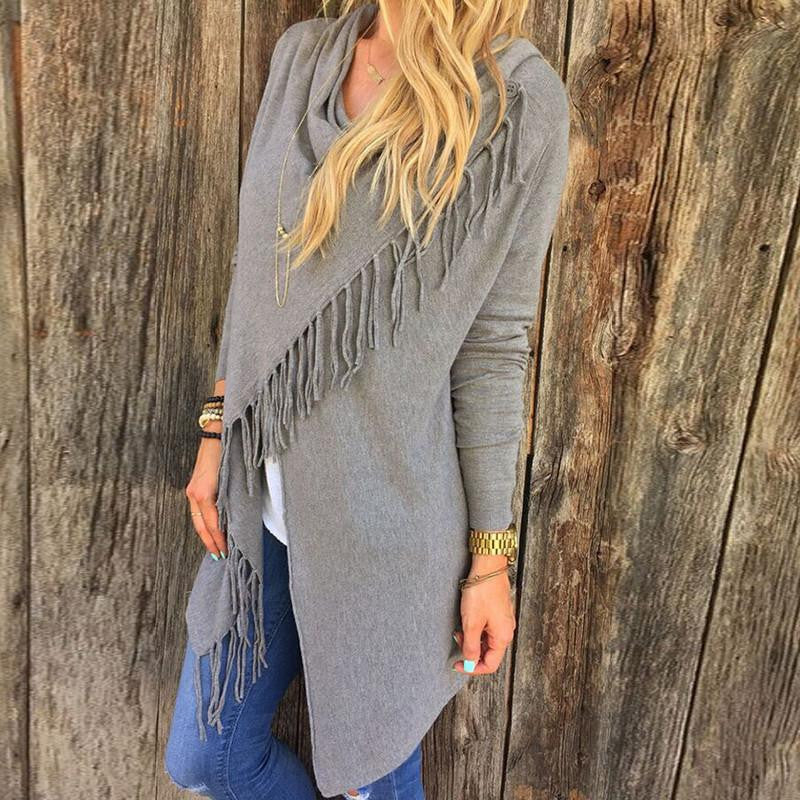 Thin Cardigan Women Long Sleeve Slash Knitted Oversized Sweater Loose Hem Tassel Cardigan Sweater Women Plus Size XXL 3XL