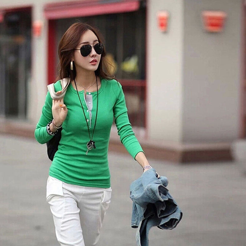 Online discount shop Australia - Fashion Women Long Sleeve White Blouses Button Cotton Shirts Casual Sexy Slim Bodycon Tops Sweater Blouse