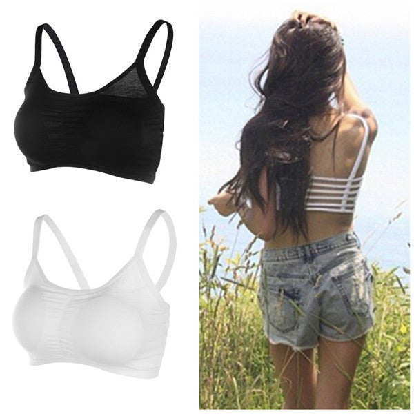 Online discount shop Australia - 1PC Sexy Backless Hollow Out Base Vest Cotton Spandex Women's Bustier Bra Crop Top Tank Beach Newest