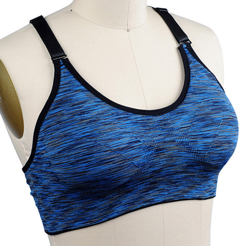 Quick Dry Sports Bra,Women Padded Wire Adjustable Shakeproof Fitness Underwear,Push Up Seamless Running Tops