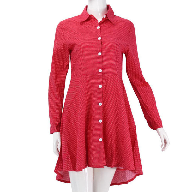 Preppy Style Women Summer Autumn Dress 3/4 Sleeve Red Plaid Print Office Shirt Cardigan Dresses Work Wear DR5985