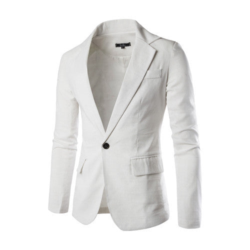 One Button Men Blazer Slim Fit Costume Homme Suit Jacket Masculine Blazer 8 Color