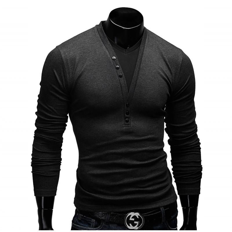 T Shirt Men Brand Fashion Men'S Fake two Stitching Design Tops & Tees T Shirt Men Long Sleeve Slim T shirt Homme XXL