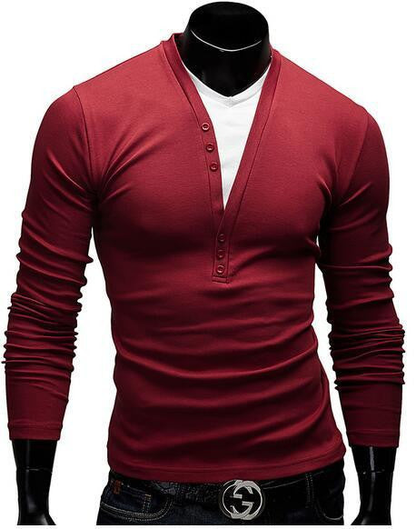 T Shirt Men Brand Fashion Men'S Fake two Stitching Design Tops & Tees T Shirt Men Long Sleeve Slim T shirt Homme XXL