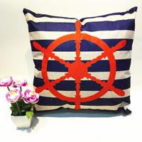 Ship Life Anchor Rudder Pillow Case Vintage Linen Pillow Cushion Cover Throw Decorative Cushion Cover 18x18 inches