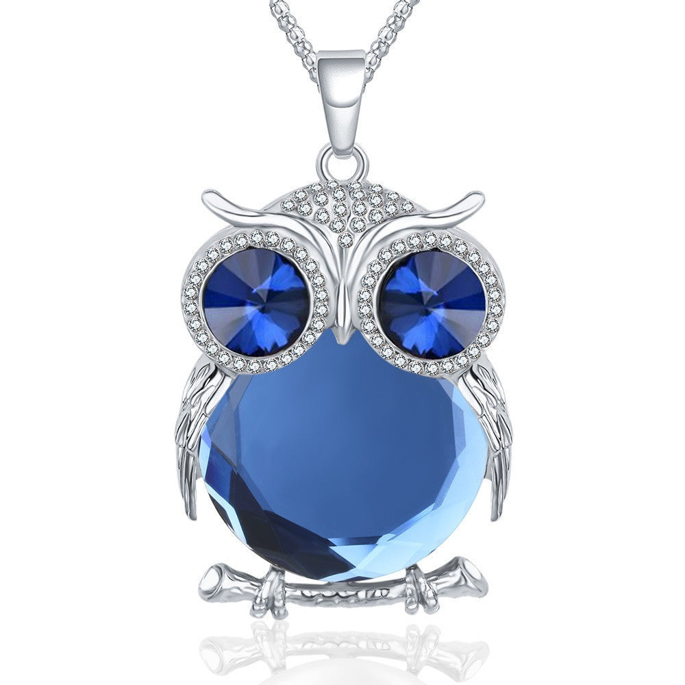 Online discount shop Australia - Fashion Charms Crystal Owl Pendants Vintage Punk Maxi Rhinestone Long Necklaces Women Jewelry Gift A178