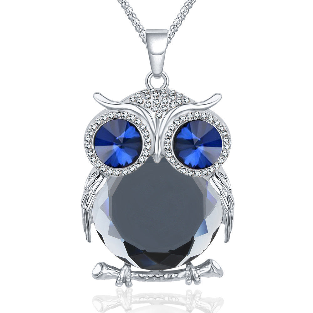 Online discount shop Australia - Fashion Charms Crystal Owl Pendants Vintage Punk Maxi Rhinestone Long Necklaces Women Jewelry Gift A178