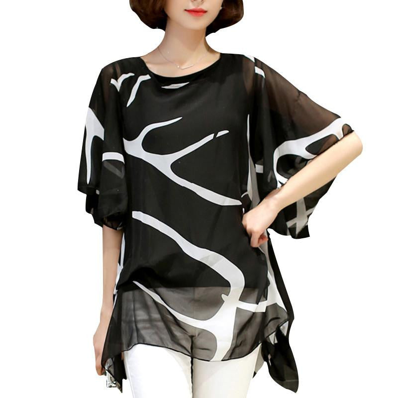 Women Blouses Loose Elegant Ruffle Chiffon Blouse Shirt Casual Women Tops Plus Size Women Clothing