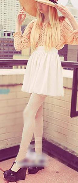 Style Womens Skirts Retro High Waist Pleated Double Layers Chiffon Short Pompon Mini Skirt