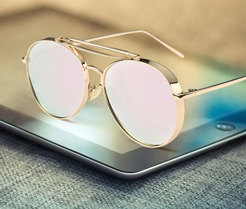 Online discount shop Australia - Mirror Pink Sunglasses Women Metal Frame Brand Designer Oculos Pilot Sun Glasses For Men Luxury Shades Female UV400