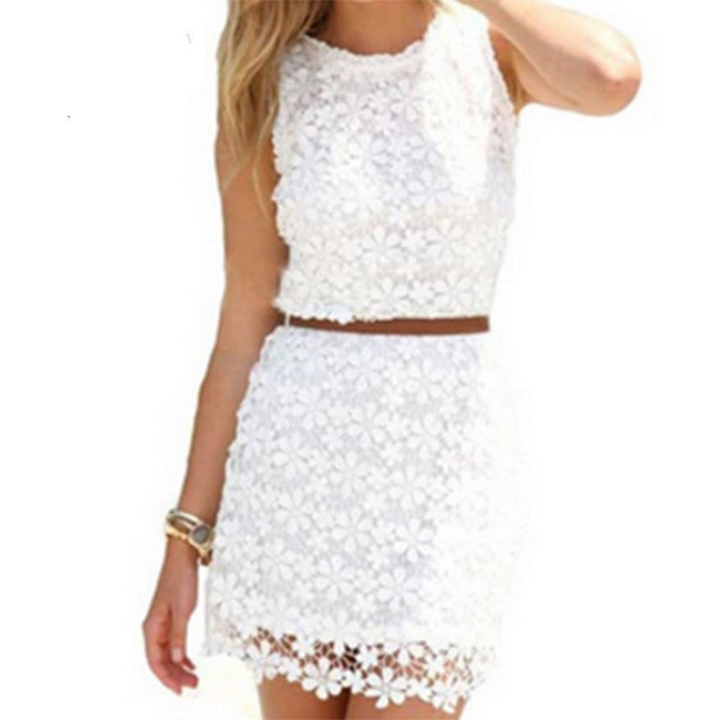 Online discount shop Australia - Dresses Women Lace dress Sleeveless Knee-Length Body Package Hip Sexy Dress