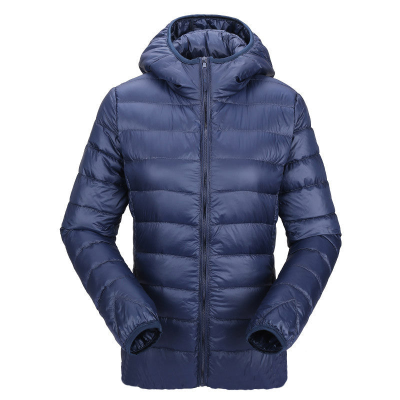 women ultra light down jacket hooded duck down jackets women slim long sleeve parka zipper coats pockets solid
