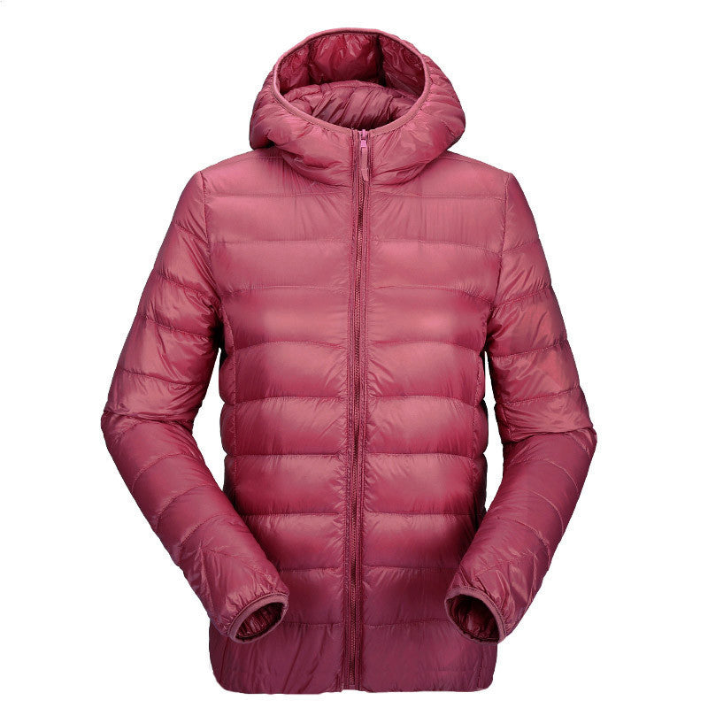 women ultra light down jacket hooded duck down jackets women slim long sleeve parka zipper coats pockets solid