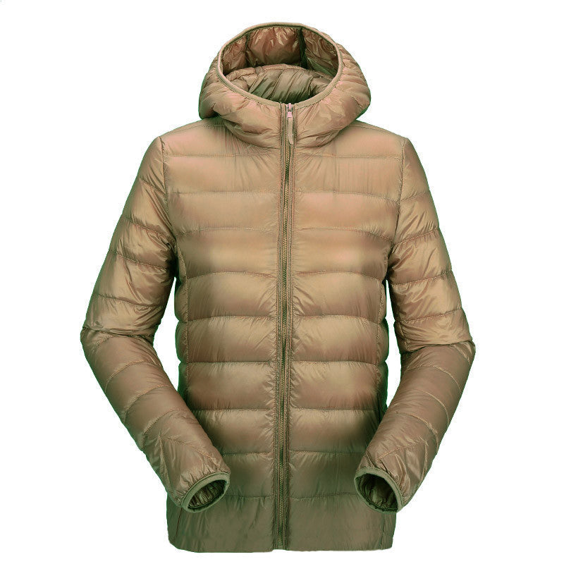 women ultra light down jacket hooded duck down jackets women slim long sleeve parka zipper coats pockets solid