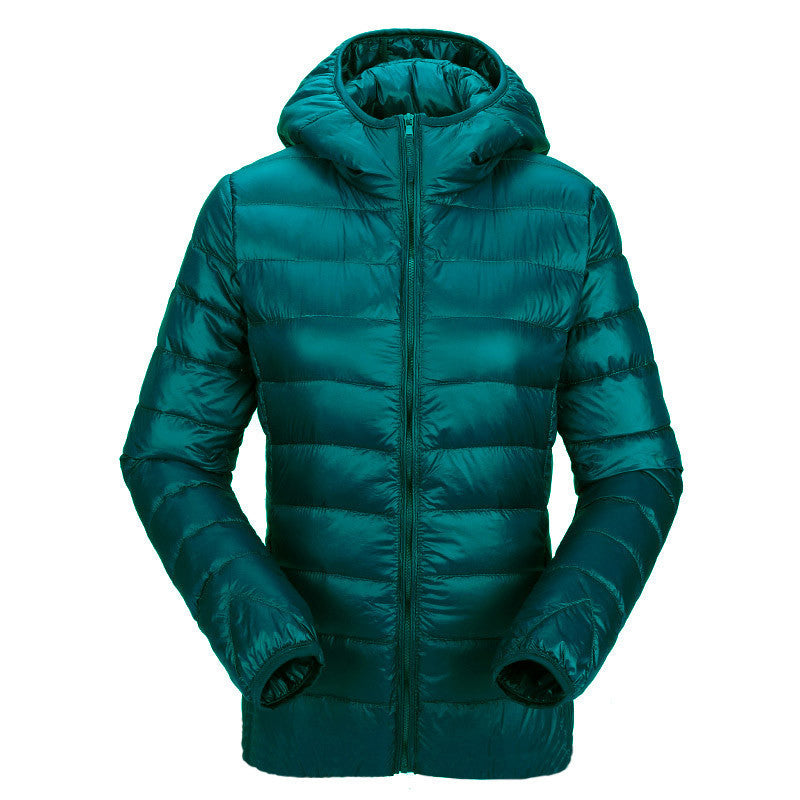 women ultra light down jacket hooded duck down jackets women slim long sleeve parka zipper coats pockets solid