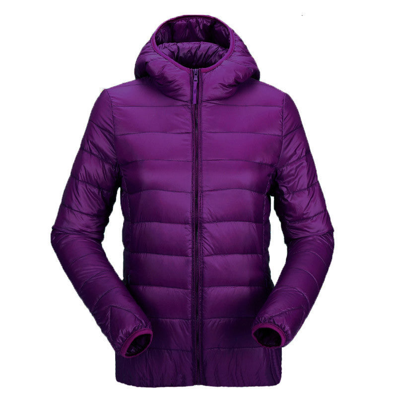 women ultra light down jacket hooded duck down jackets women slim long sleeve parka zipper coats pockets solid