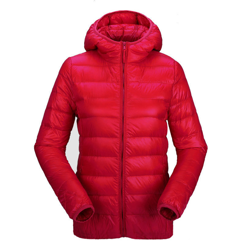 women ultra light down jacket hooded duck down jackets women slim long sleeve parka zipper coats pockets solid
