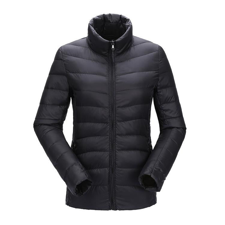 women ultra light down jacket duck down jackets women slim thin long sleeve parka zipper coats pockets solid