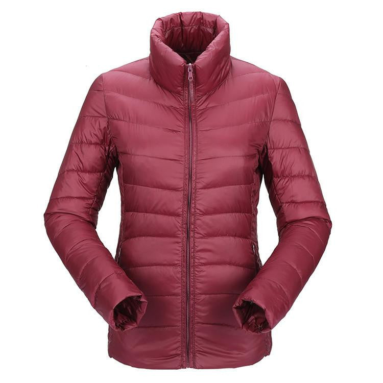 women ultra light down jacket duck down jackets women slim thin long sleeve parka zipper coats pockets solid