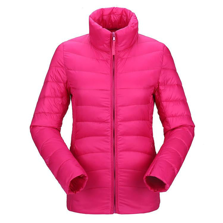 women ultra light down jacket duck down jackets women slim thin long sleeve parka zipper coats pockets solid