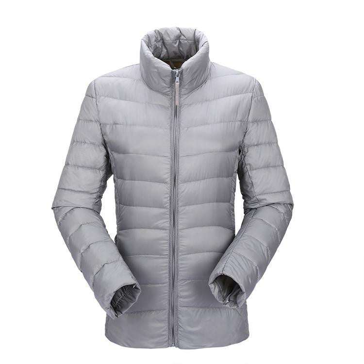 women ultra light down jacket duck down jackets women slim thin long sleeve parka zipper coats pockets solid