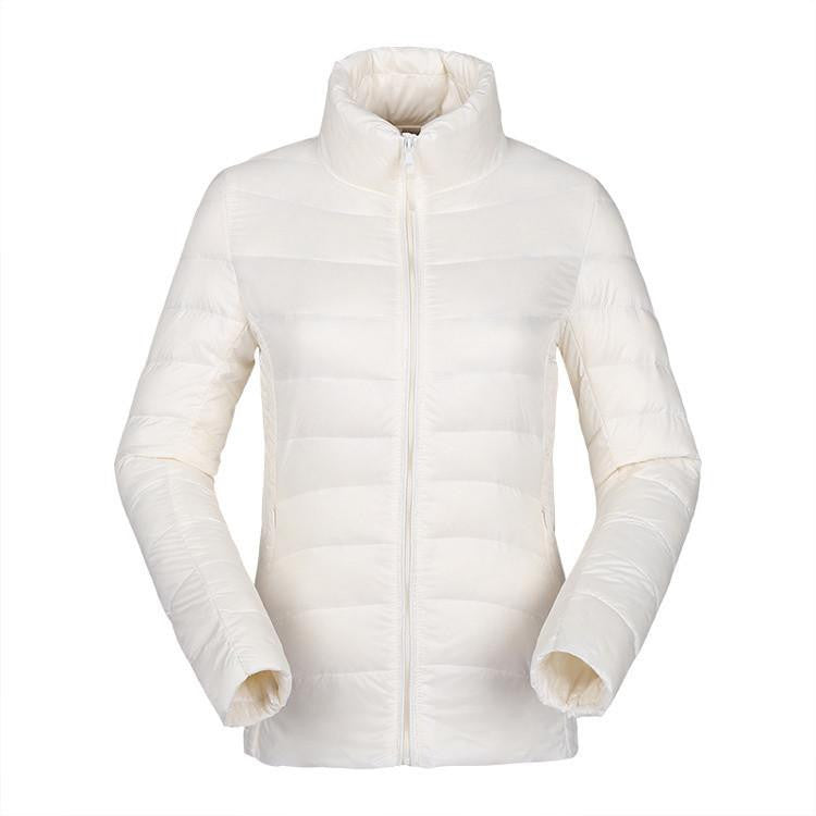 women ultra light down jacket duck down jackets women slim thin long sleeve parka zipper coats pockets solid