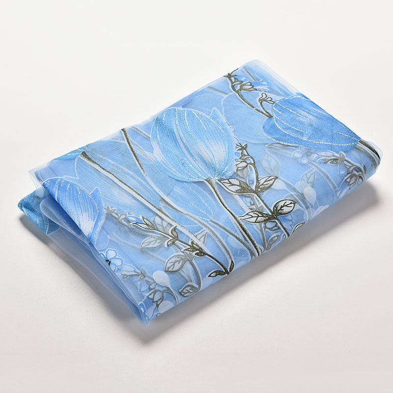 Online discount shop Australia - 1PC 1M*2M Window Curtains Sheer Voile Tulle for Bedroom Living Room Balcony Kitchen Printed Tulip Pattern Sun-shading Curtain